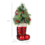 40 in. Battery Operated Christmas Santa Boots with Pre-Decorated Greenery, Lights