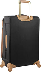 er Luggage Collection - Lightweight 24 Inch Expandable Softside Suitcase - Mid-size Rolling 4-Spinner Wheels Checked Bag (Harlo Black)