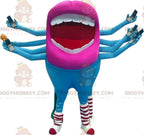 Giant mouth BIGGYMONKEYmascot costume with 8 arms. Alien BIGGYMONKEYMascot Costume