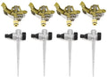 symwj 4Pcs Metal Pulsating Sprinkler 360 Degree Rotation Lawn Watering Sprinklers with Spike for Garden Irrigation System