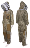 brutul bee 3 layer beekeeping ultralight ventilated suit with fencing veil (khaki, 5xl)