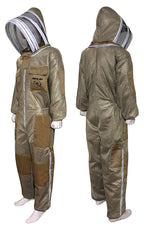 brutul bee 3 layer beekeeping ultralight ventilated suit with fencing veil (khaki, 5xl)