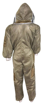 brutul bee 3 layer beekeeping ultralight ventilated suit with fencing veil (khaki, 5xl)