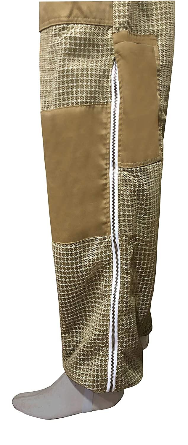 brutul bee 3 layer beekeeping ultralight ventilated suit with fencing veil (khaki, 5xl)