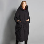 babakud winter solid hooded down coat with pockets
