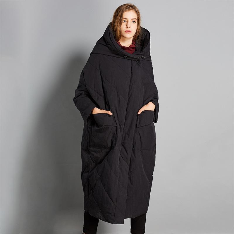 babakud winter solid hooded down coat with pockets