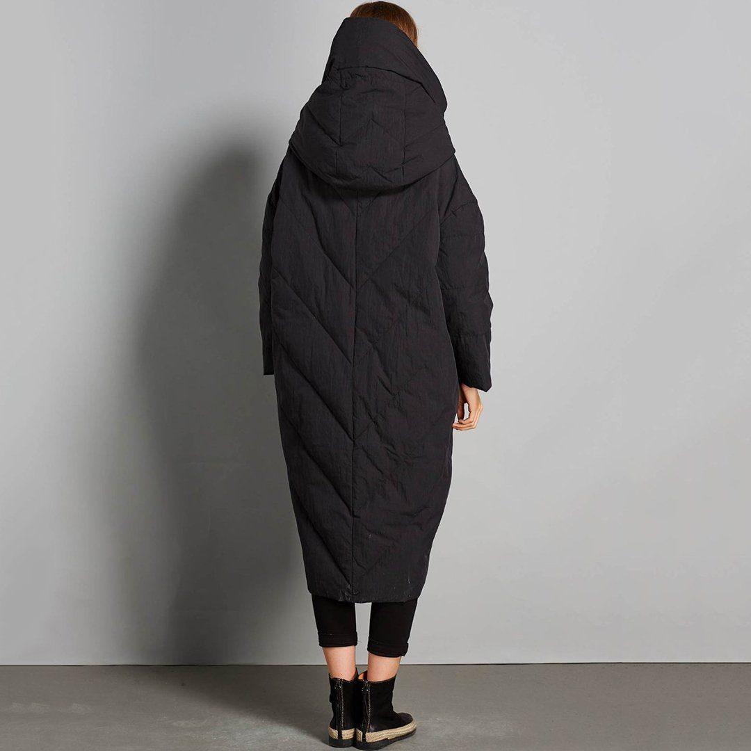 babakud winter solid hooded down coat with pockets