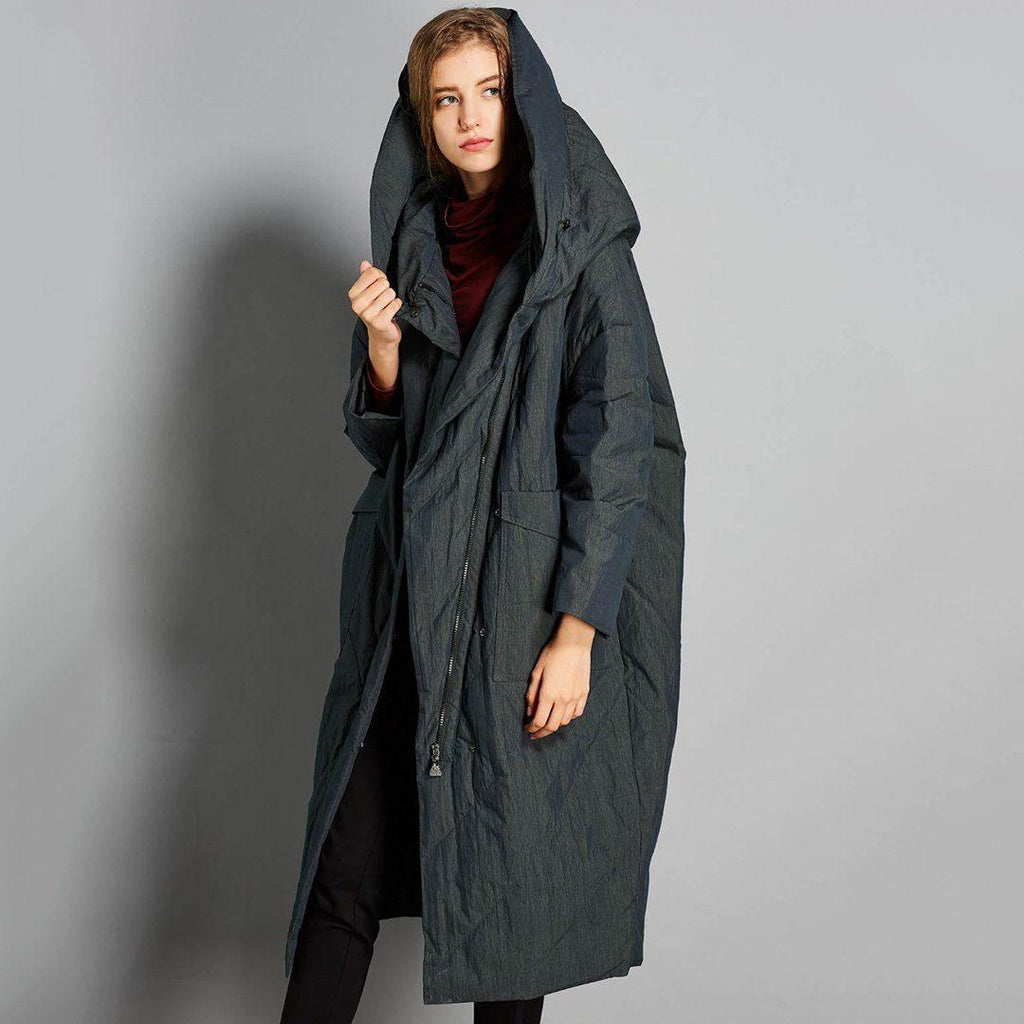 babakud winter solid hooded down coat with pockets