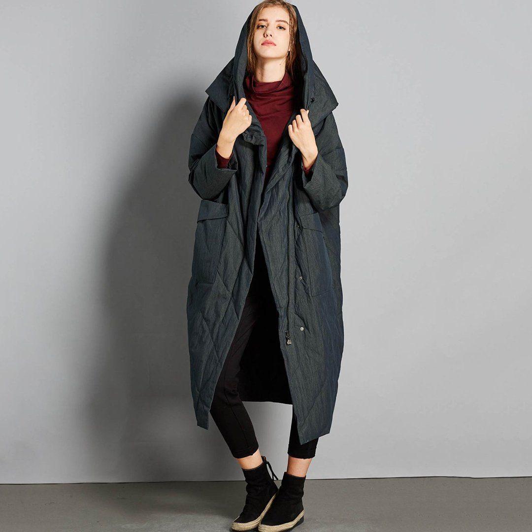 babakud winter solid hooded down coat with pockets