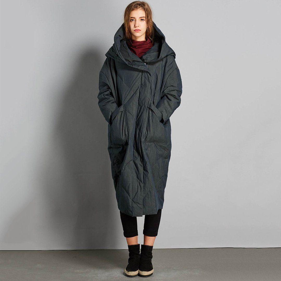 babakud winter solid hooded down coat with pockets