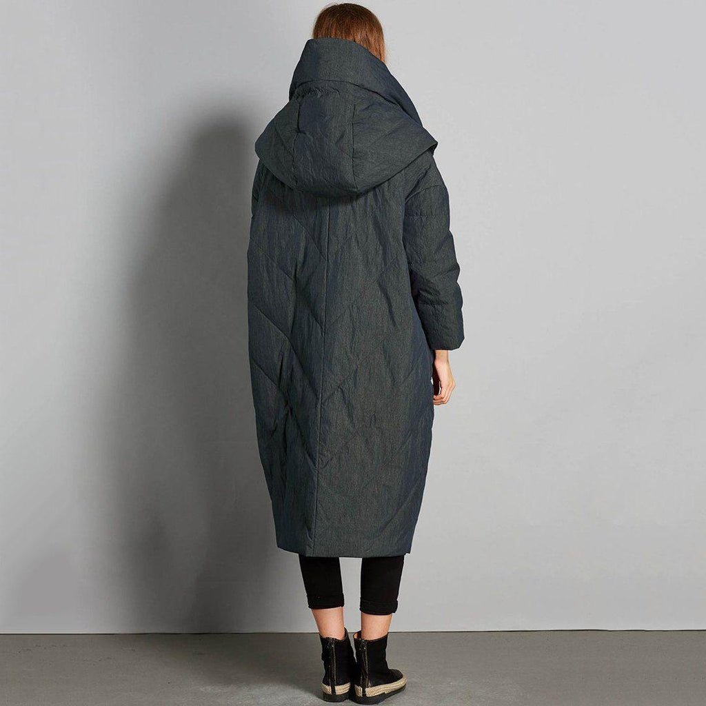 babakud winter solid hooded down coat with pockets