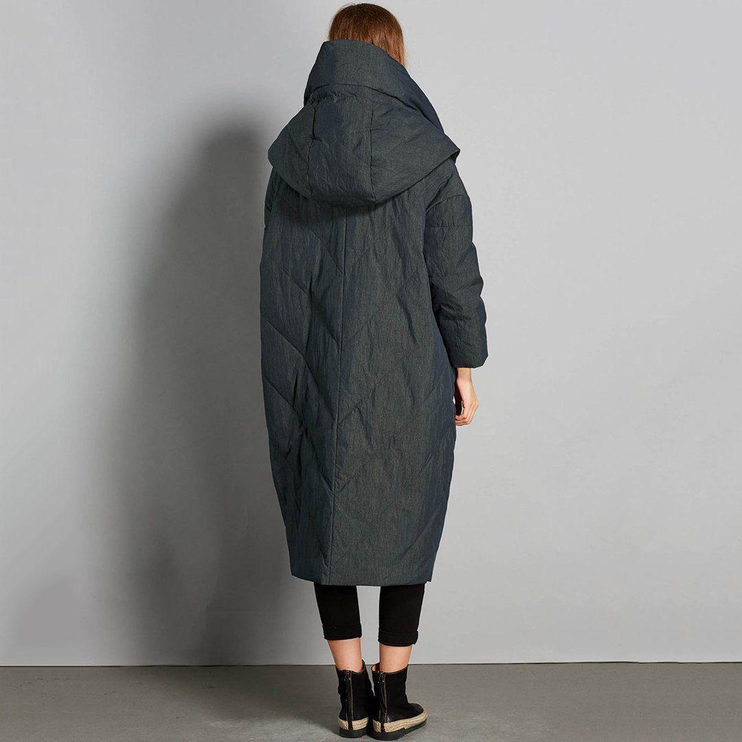 babakud winter solid hooded down coat with pockets