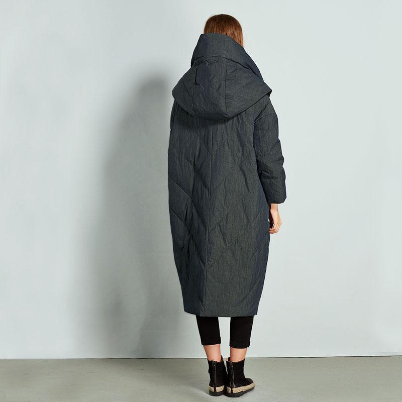babakud winter solid hooded down coat with pockets