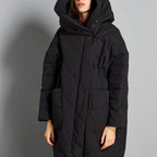 babakud winter solid hooded down coat with pockets