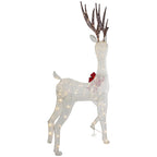 60" LED Lighted Glitter Reindeer with Red Bow Outdoor Christmas Decoration
