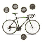 Vilano R2 Commuter 21 Speed 700c Aluminum Road Bike in Black, 58 cm Medium