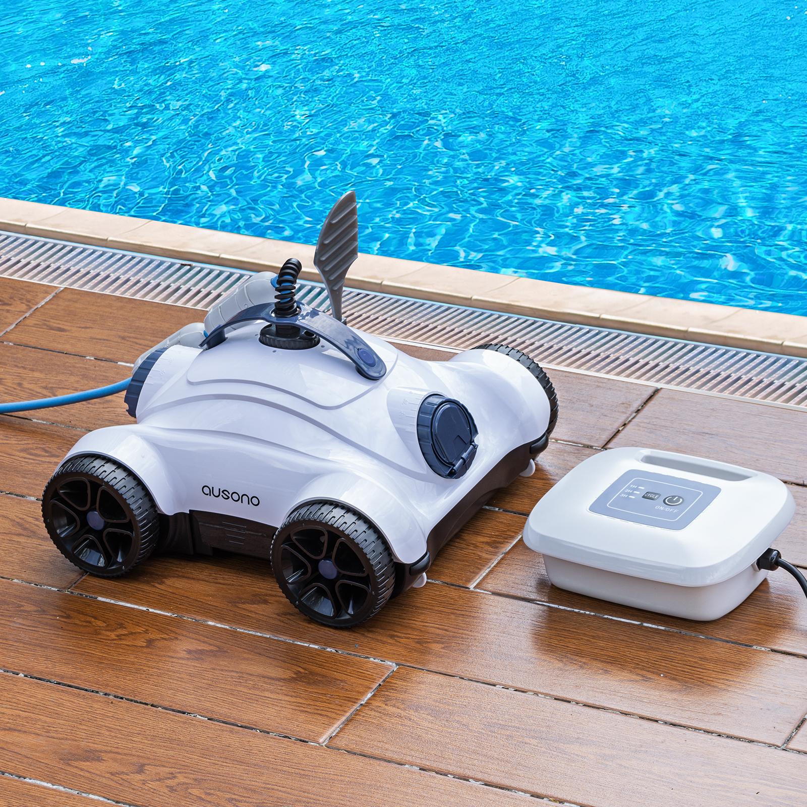 ausono hj1008 dualdrive 150w powerful robotic pool cleaner for above ground pools automatic pool vacuum robot