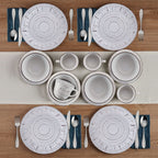 Trellis Lodge White 16 Piece Dinnerware Set, Service for 4