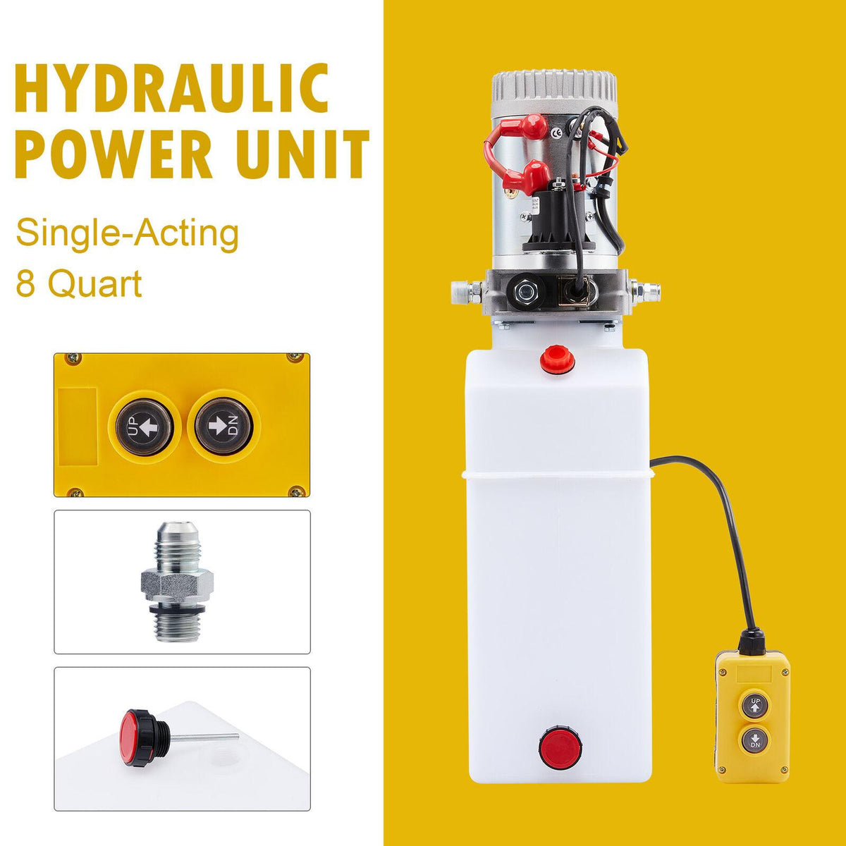 12V 8qt Single Acting Hydraulic Pump for Boat Lift Wheelchair Lift Tailgate Lift