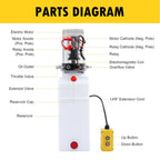 12V 8qt Single Acting Hydraulic Pump for Boat Lift Wheelchair Lift Tailgate Lift