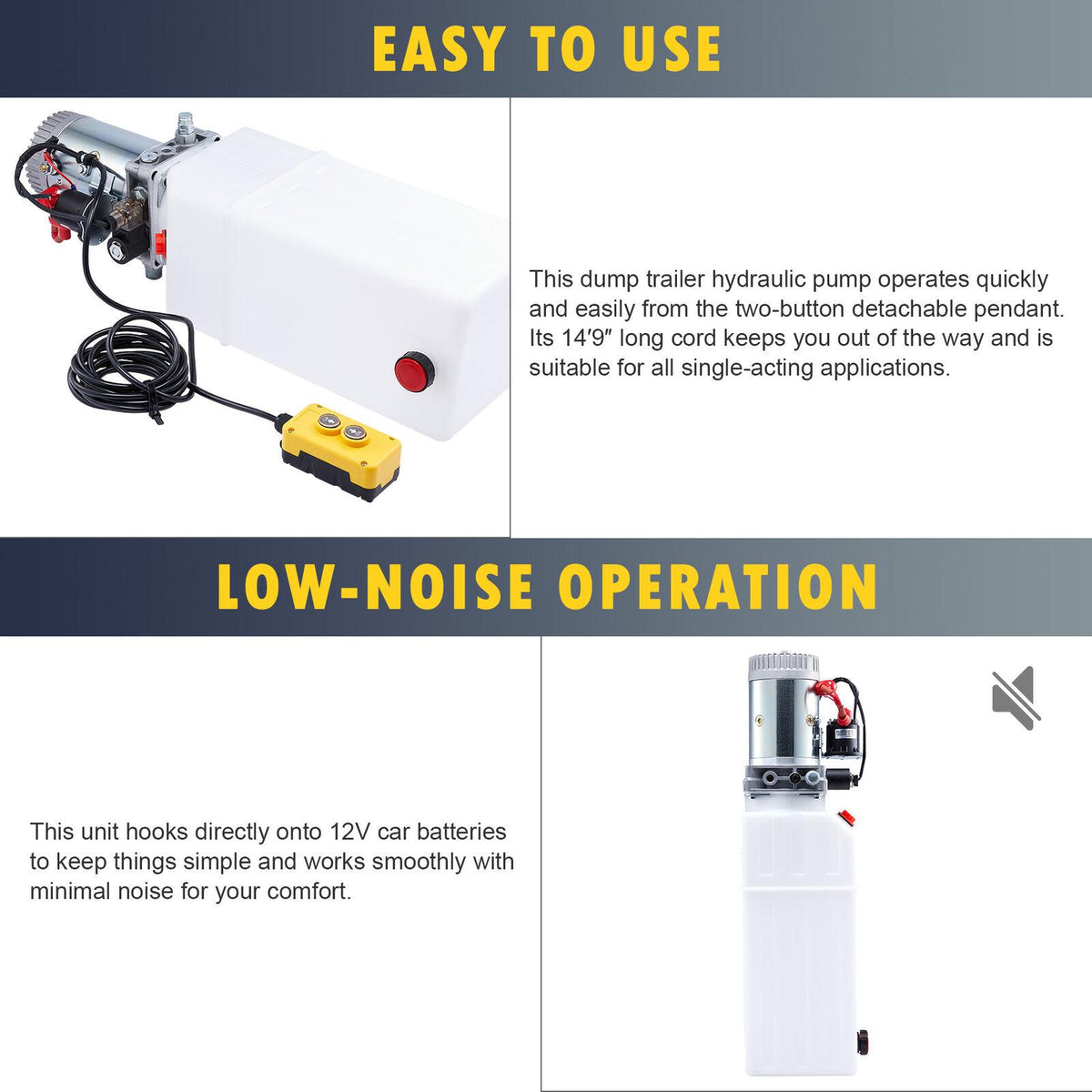 12V 8qt Single Acting Hydraulic Pump for Boat Lift Wheelchair Lift Tailgate Lift