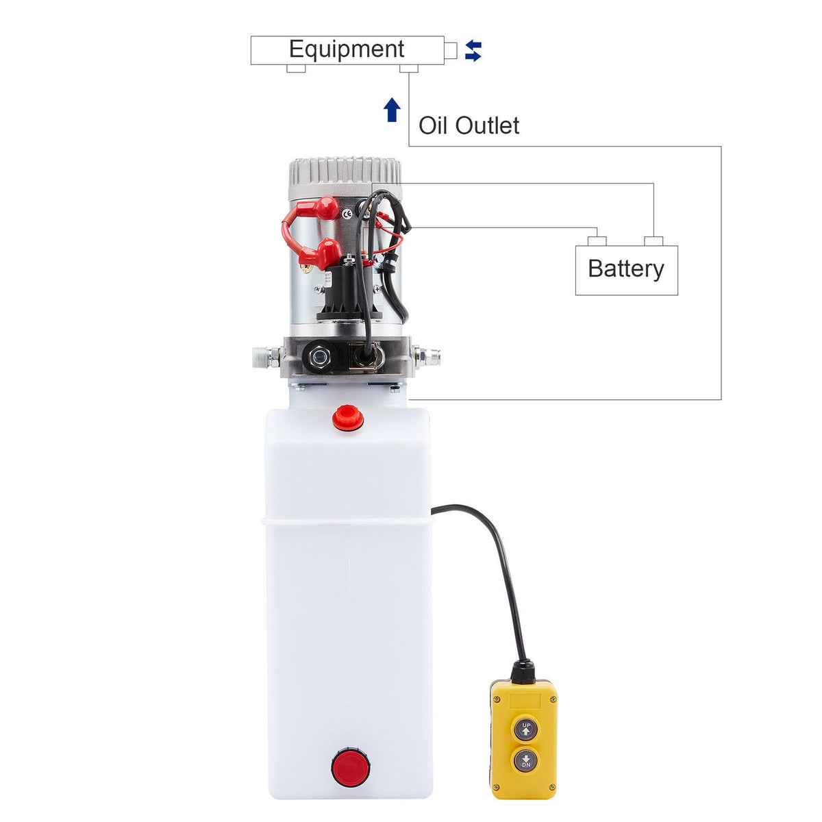 8 Quart 12V Single Acting Hydraulic Pump for Dump Truck Bed Aerial Platform More