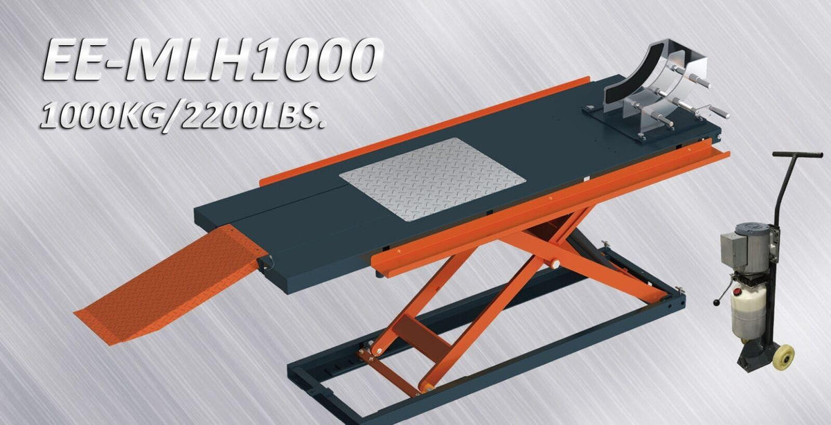 Stratus 2200 lbs Capacity Manual OP Motorcycle Lift (Optional Side Extensions)