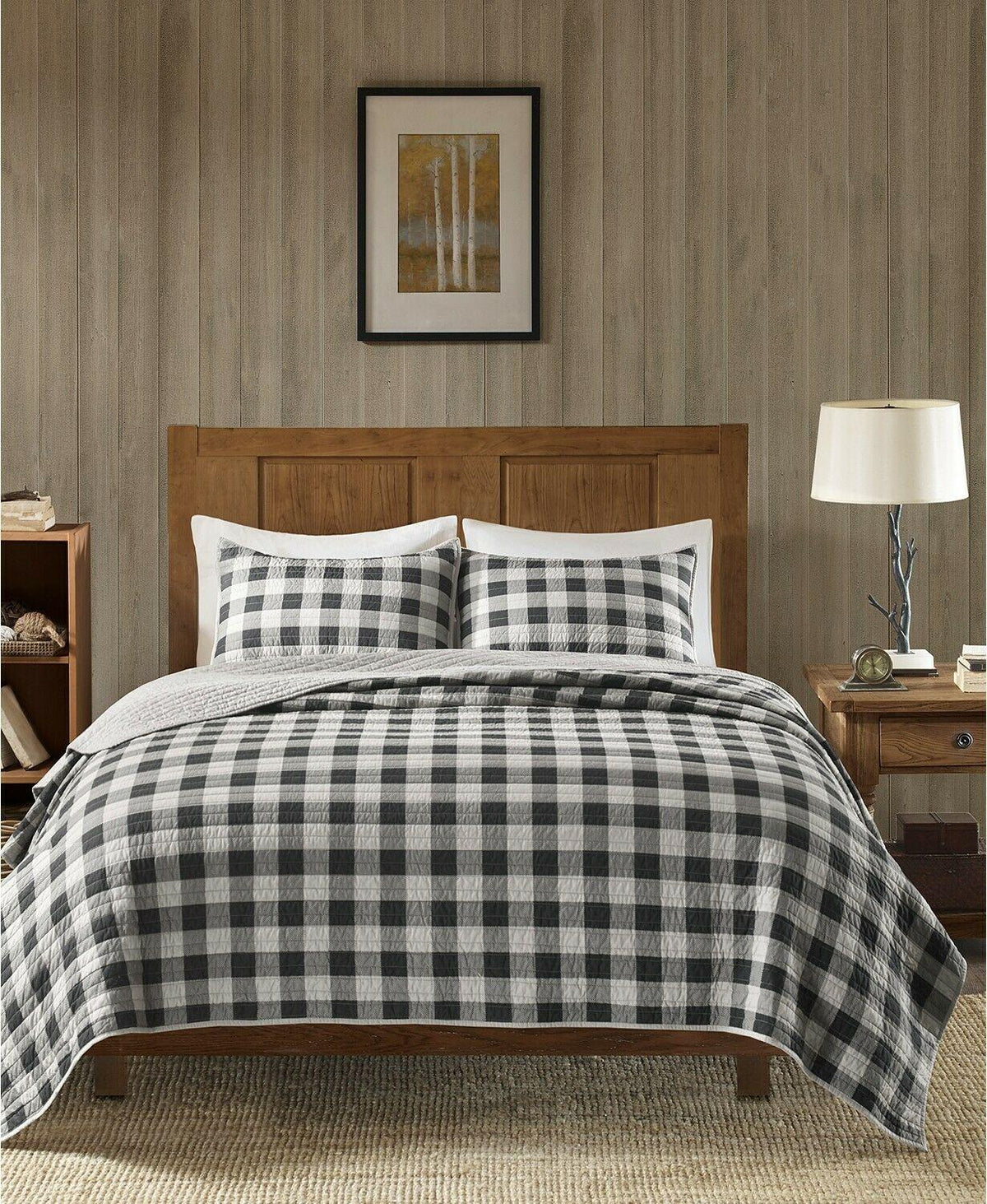 Woolrich Buffalo Check Reversible 3-Pc Oversized Quilt Mini Set / CALI KING