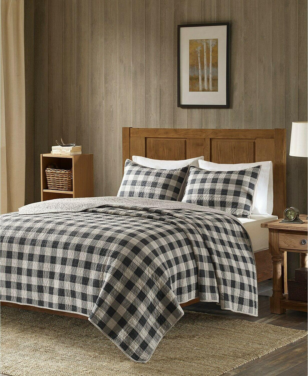 Woolrich Buffalo Check Reversible 3-Pc Oversized Quilt Mini Set / CALI KING