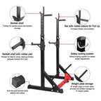 UBesGoo Adjustable Squat Rack Stand, Multi-Function Weight Lifting Home Gym