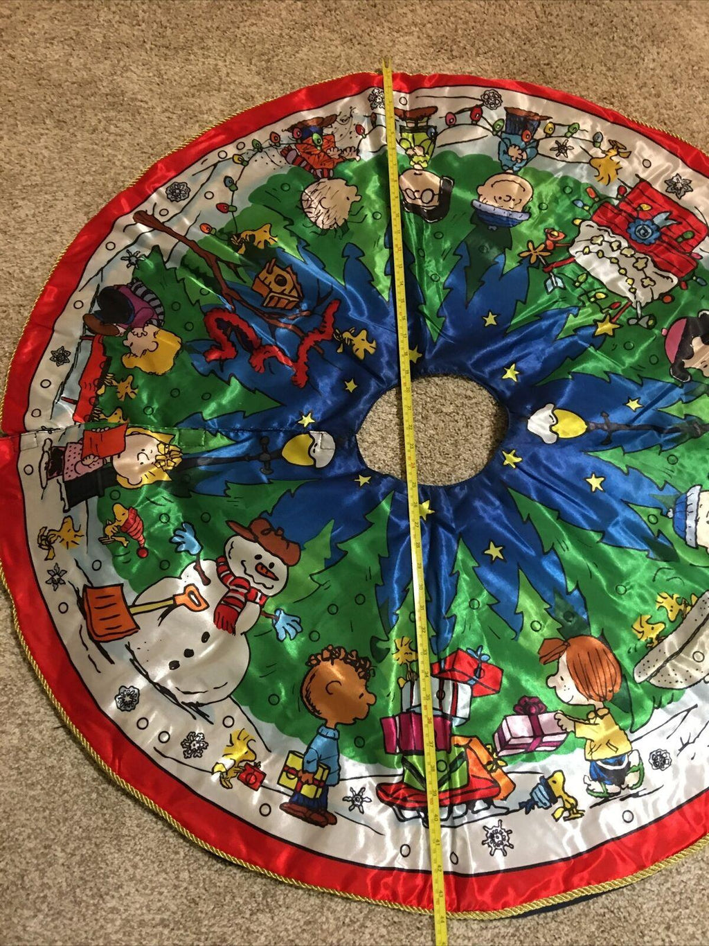 Charlie Brown PEANUTS 44" Tree Skirt LED LIGHTED Danbury Mint Battery Plug RARE!