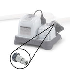intex pool sand filter pump w/ automatic timer &amp; replacement hose adapter
