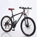Shlia Mountain Bikes 26 Inch Wheel Men Adults High-Carbon Steel Lightweight Road Bike Bicycle 21 Speed Shock-Absorbing, Mens/Womens Fashionable Advanced Suspension Bikes, US Stock(Black-red)