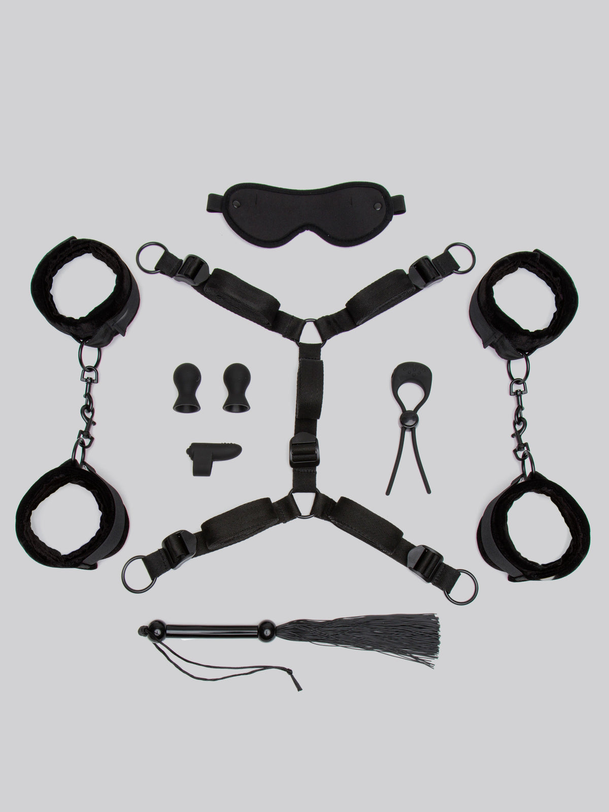 Lovehoney All Tied Up Bondage Play Kit (8 Piece), Black