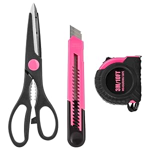 39pcs Pink Household Tool Set, Essential Hand Tool Kit with Plastic Toolbox for Home Repairs, DIY & Crafts, Perfect for Students & Everyday Use