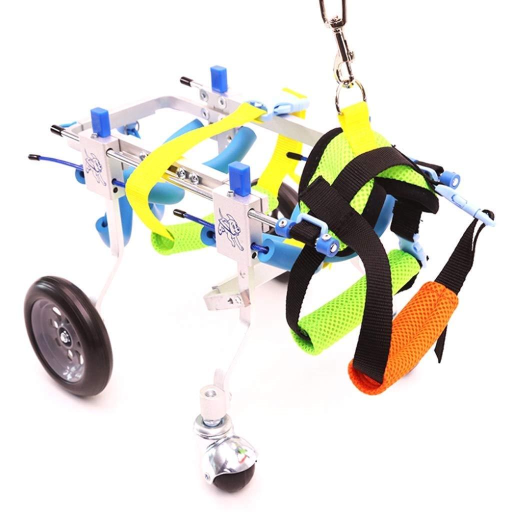 CHZHUTUI Pet Disabled Dog Wheelchair 4 Wheel Moped Adjustable Aluminum Medical Wheelchair Rear Leg Rehabilitation Training LarScooter