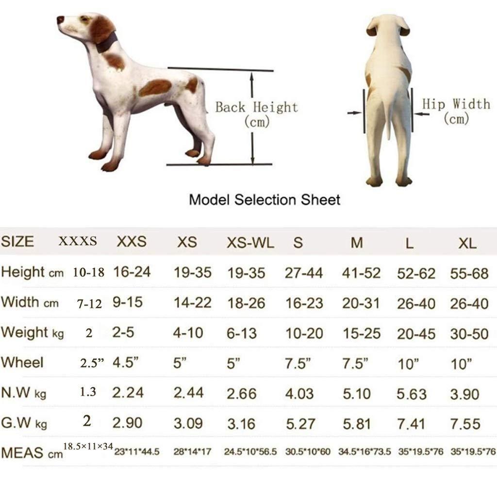 CHZHUTUI Pet Disabled Dog Wheelchair 4 Wheel Moped Adjustable Aluminum Medical Wheelchair Rear Leg Rehabilitation Training LarScooter