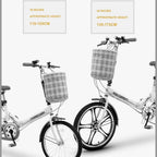 Foldable Bicycle Women’s Ultra-Light Portable Bicycle Adult 16-inch, 20-inch Bicycles Student Bike Foldable Road Bike (Color : White, Size : 16 inches)