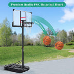 MARNUR Basketball Hoop Portable Basketball Goal System with Adjustable Height with Big Backboard &amp; Wheels and LarBase for Youth &amp; Adults Family Indoor Outdoor