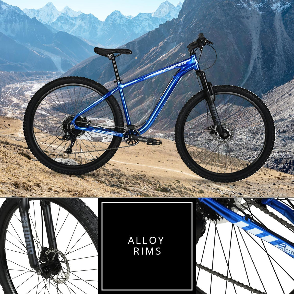Hyper Bicycles Men's 29" Explorer Mountain Bike, Hard Tail, Blue