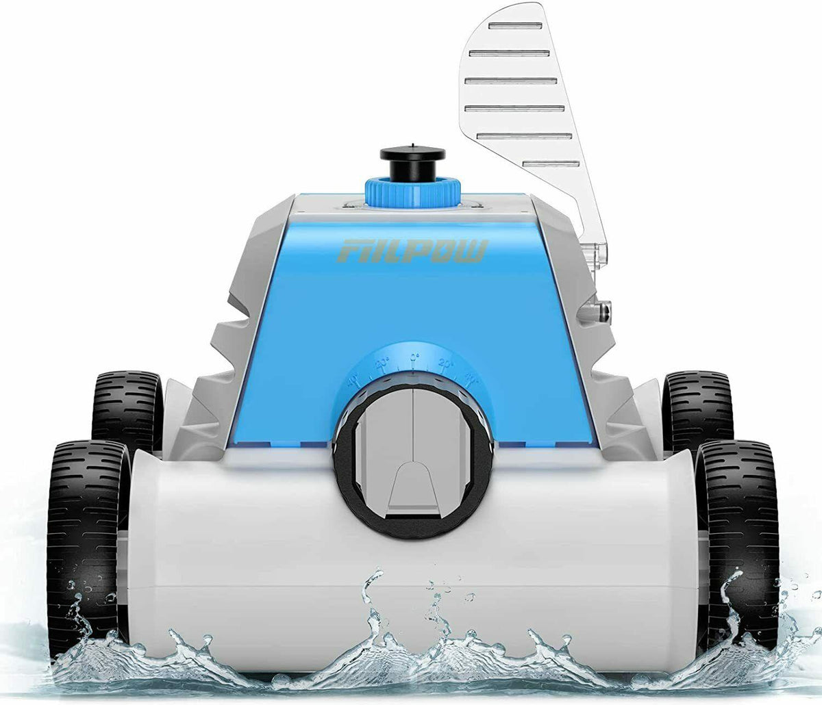fiilpow cordless robotic pool cleaner vacuum dual suction/auto dock ~ blue*1745e