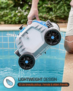 fiilpow cordless robotic pool cleaner vacuum dual suction/auto dock ~ blue*1745e
