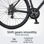 Schwinn Sporterra Adventure Adult Gravel Bike, 14 Speeds, 700c Wheels, Light Weight Aluminum Frame, Black