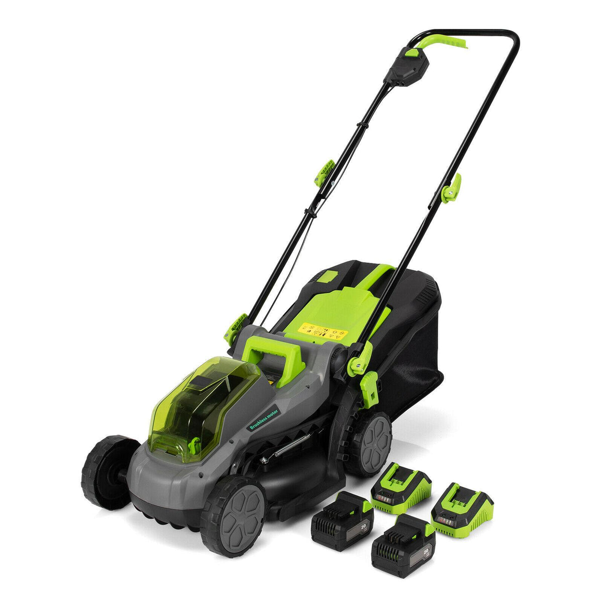 Cordless 13" 40V Lawn Mower Brushless Lawn Mower W/ 4Ah Battery &amp; Charger