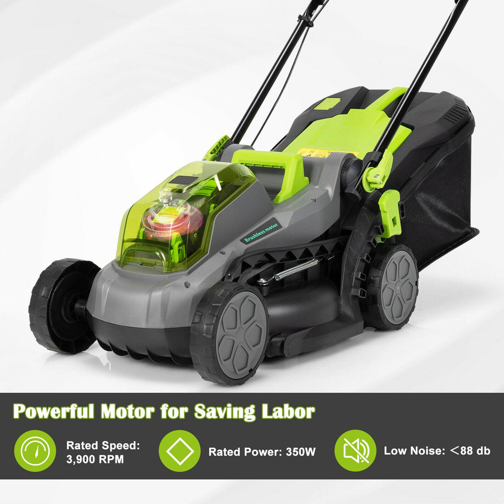Cordless 13" 40V Lawn Mower Brushless Lawn Mower W/ 4Ah Battery &amp; Charger