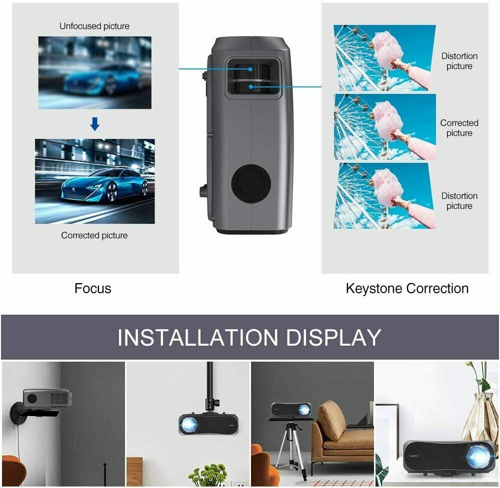 10000:1 4k projector native 1080p home theater 200'' display movie tv 8500lms