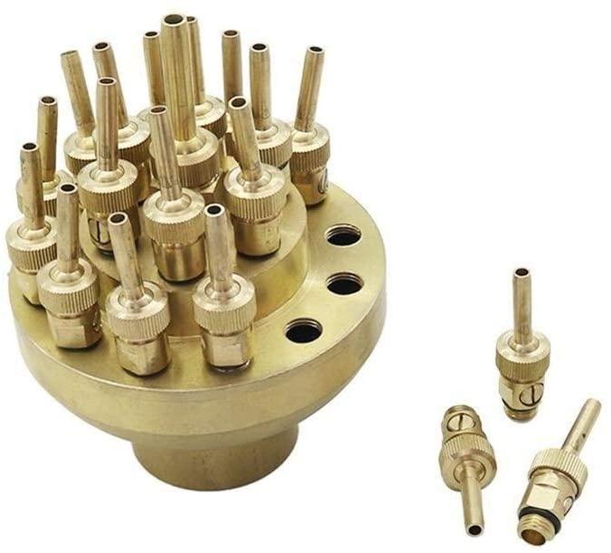 Gardening Watering 1Pc Brass Adjustable Scattering Fireworks Fountain Nozzle 1"/1.5" Three-Layer Flower with Valve Garden Landscape Pond Sprinkler Gardening Tools (Color : 1.5 inch)