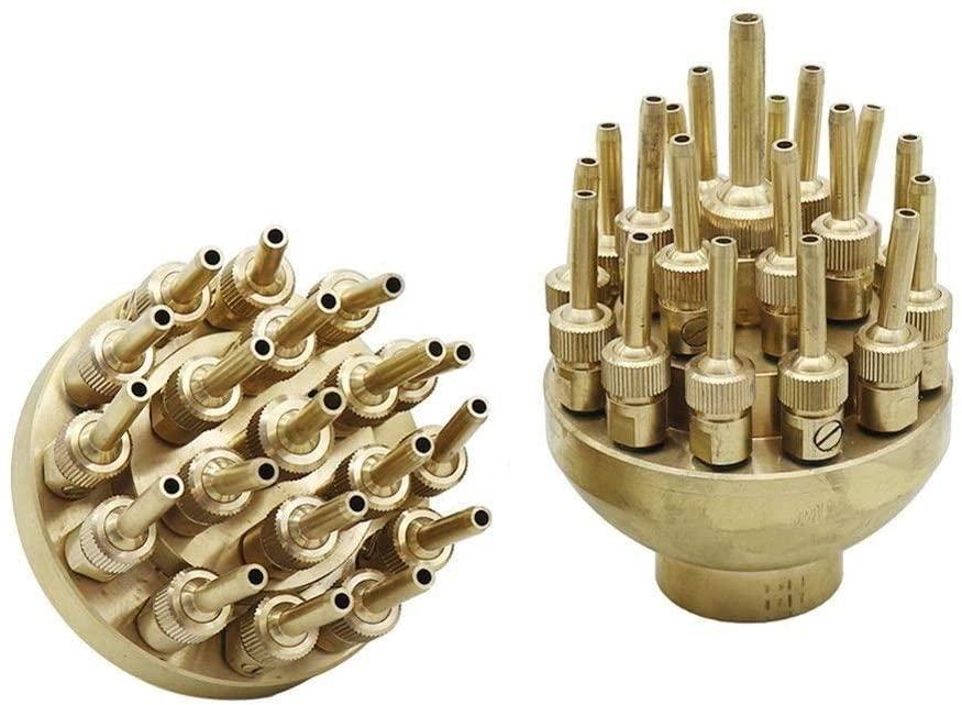 Gardening Watering 1Pc Brass Adjustable Scattering Fireworks Fountain Nozzle 1"/1.5" Three-Layer Flower with Valve Garden Landscape Pond Sprinkler Gardening Tools (Color : 1.5 inch)