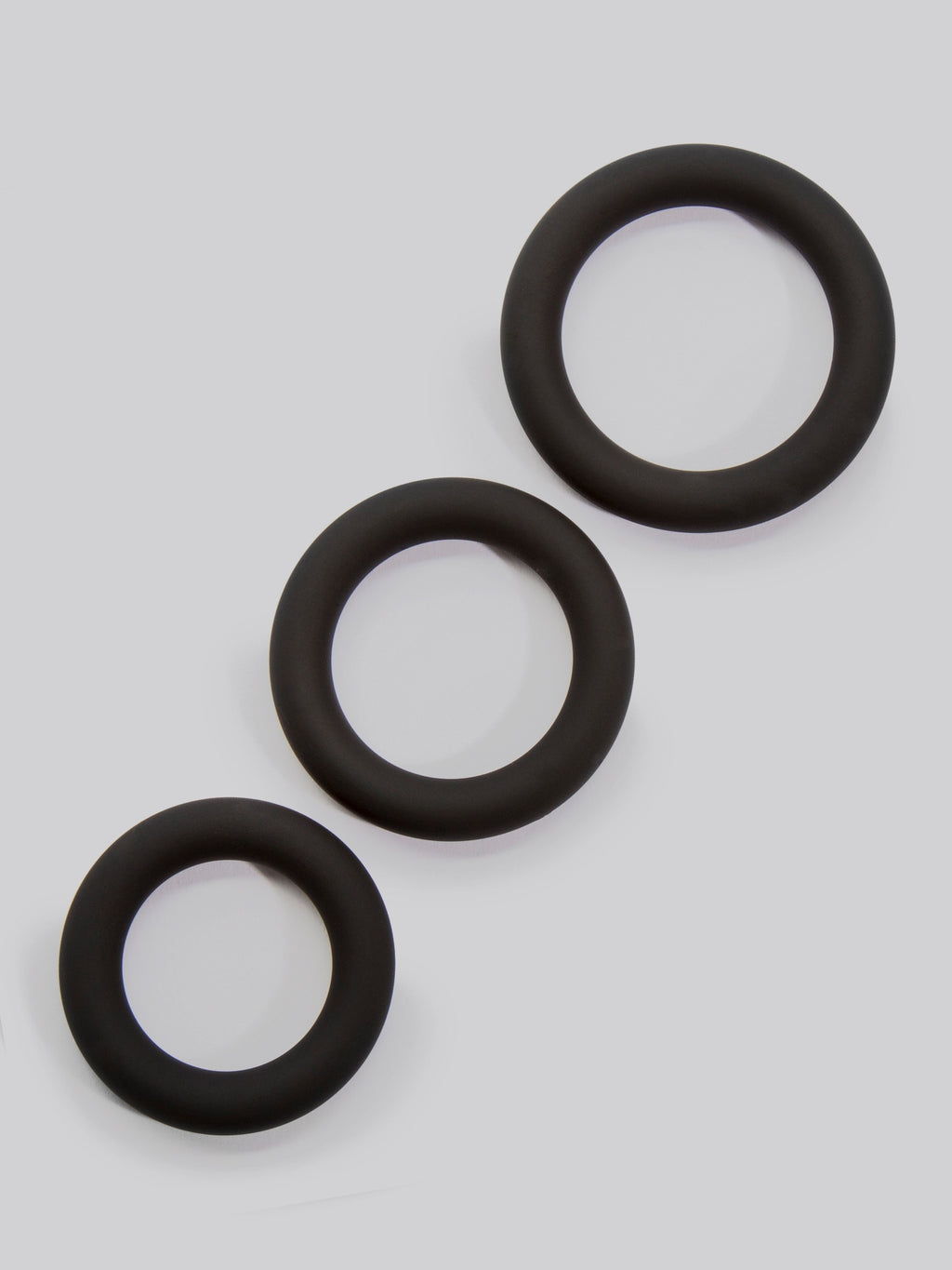 Lovehoney Get Hard Extra Thick Silicone Cock Ring Set (3 Count), Black