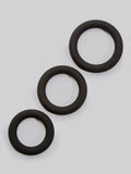 Lovehoney Get Hard Extra Thick Silicone Cock Ring Set (3 Count), Black